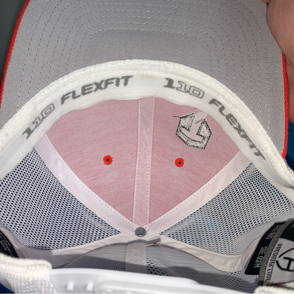 Taylor Orange and White trucker cap 110 Flexfit  Snapback - Picture 7 of 7
